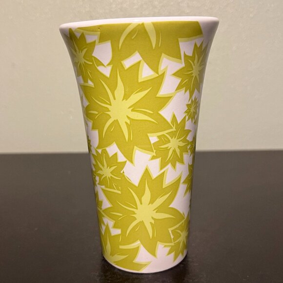 BLUE HARBOR Tall & Tapered Floral Ceramic Mug w/ Two-Tone Green Blossoms - Picture 8 of 13